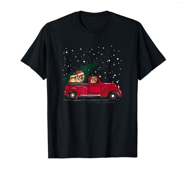 Camisetas de camisetas masculinas Caminhões vermelhas Pick Up Dog Dog Christmas Presentes T-shirt-Men's T-Shirt-Black