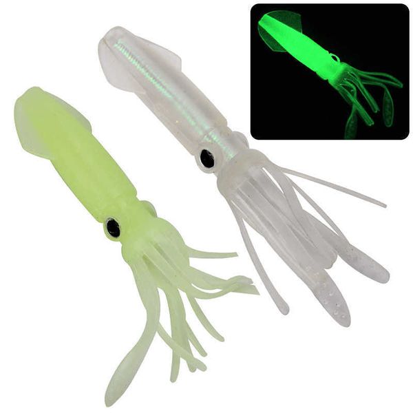 Baits Lures 5 Stück/Charge weiche 10,5 cm/8 g leuchtende Regenbogen-Tintenfischrute Octopus Karama für Meeresfischerei-Follikelköder P230525