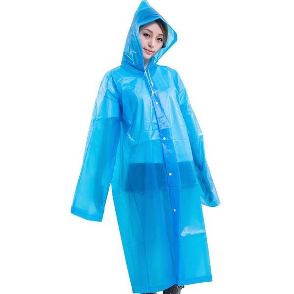 Mit Kapuze EVA Regenmantel Unisex Wasserdichter Poncho Langer winddichter Poncho Outdoor Wandern Transparenter Regenmantel Mode Tragbare Regenbekleidung SN6905