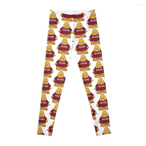 Pantaloni attivi Maroon And Gold Club Penguin Alt College Leggings Abbigliamento da palestra Donna Yoga Donna sportiva