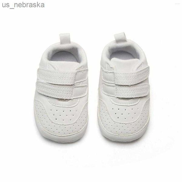 First Walkers Athletic Shoes Toddler Baby Boys Girls Leather Sneakers AntiSlip Soft Sole Crib Infant Prewalker Solid White 012M L230518