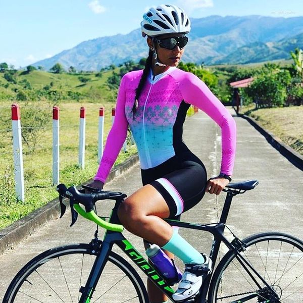 Completi da corsa RXKECF Abbigliamento da ciclismo professionale da donna Triathlon Skinsuit Little Monkey Macaquinho Ciclismo Feminino Kit tuta