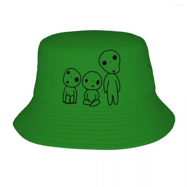 Berets Japan Anime Kodama Eimer Hüte Männer Frauen Unisex Trendy Studio Prinzessin Mononoke Sommer Fischer Kappe