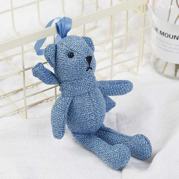 Anéis -chave outono e inverno Novo linho de linho de algodão criativo Decoração de saco de pernas longa Diy Toy Toy Teddy Bear Dollchain G230525