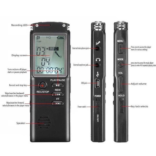 Professioneller Aufnahmestift 1536 kbps High-Definition-Rauschunterdrückung Aufnahme MP3-Player externe Wiedergabe T60 SK301 SK-301