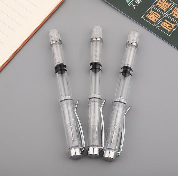 Pen de pistão de grande capacidade caneta multi-pontuação de caneta de caneta transparente de caneta plástica de alta capacidade
