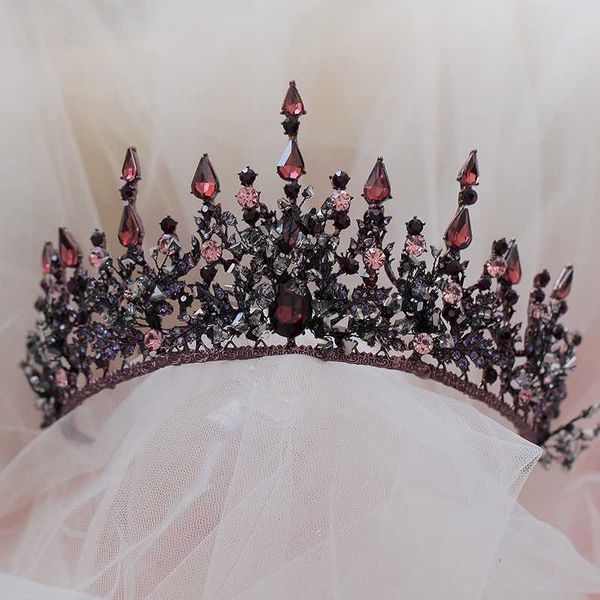 Outros acessórios de moda vintage bandeiras barrocas de cristal roxo coroas coroas noiva no noivo