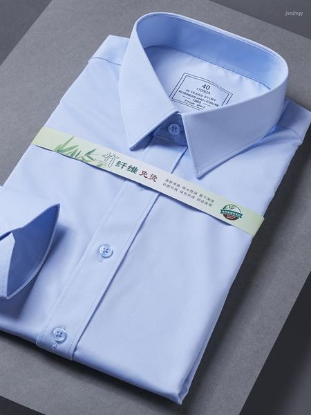 Camicie eleganti da uomo Camicia bianca Abito da lavoro casual a maniche lunghe da uomo Abiti da lavoro da cerimonia convenzionali corti