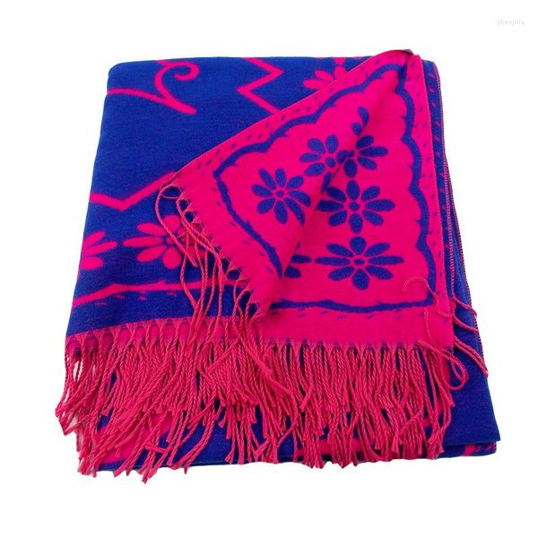 Lenços femininos de caxemira feminina femme lenço quadrado flor nacional vento lijiang jacquard shawl inverno espessado