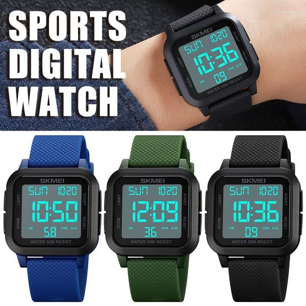 Relógios de pulso 1 PC Moda Durável masculino Sports LED LED LED Display Digital Electronic Waterperpper Multifunction Watchwatch