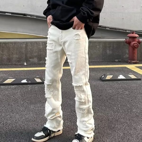 Jeans masculinos y2k homens góticos hip hop streetwear vintage jeans feminino calça coreana de jeans reta para homens punk 230524