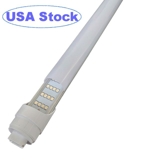 8ft LED ampul ışığı - 144W 6500K, şeffaf kapak, R17D/HO taban, 18000lm, 300W eşdeğer floresan tüpler F96T12/DW/HO, çift uçlu güçlü, balast baypas bypas