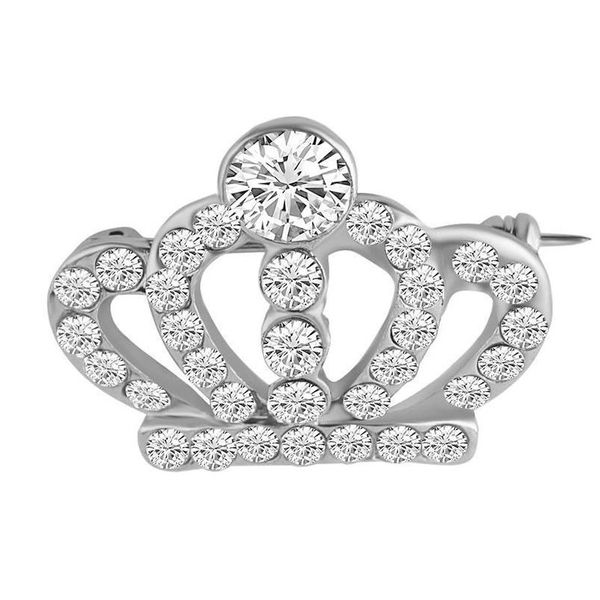 Булавки броши Оптовые рождественские булавки моды Crystal Crown Маленькая воротничка для ювелирных украшений Dh6fd Dh6fd