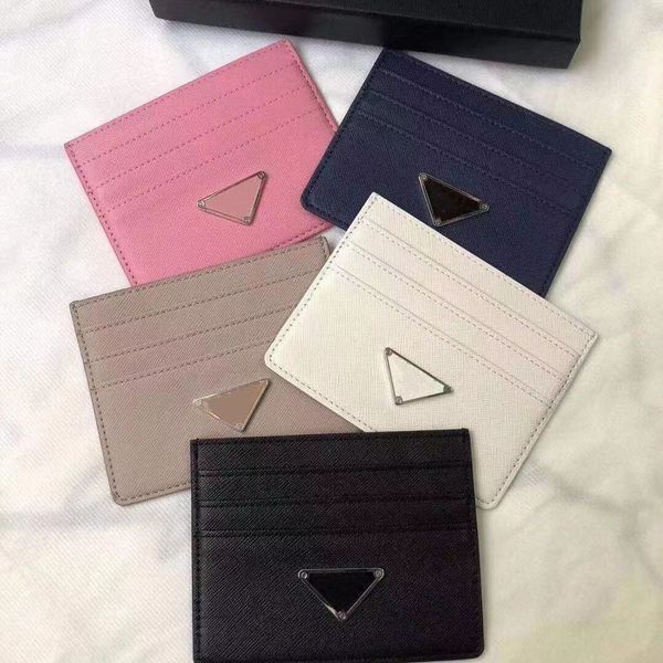 5aa Novo titular de cartões de moda Caviar Mini Wallet Designer Pure Color Couro genuíno Textura Pebble Luxury Black Cartet com caixa