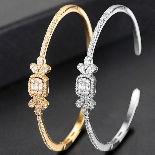 Bangel Godki Luxus süßer Süßigkeit Manschette Armreif für Frauen Hochzeit Bagutte Kubik Zirkonia Dubai Armband mit Charms Party Schmuck Geschenk