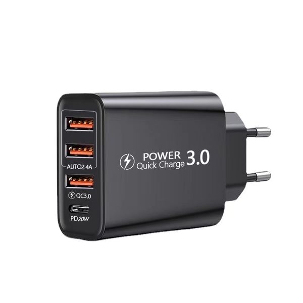 Ricarica rapida 3.0 USB C Caricabatterie rapido PD 20W Potenza 3USB 3A PD Adattatore di ricarica a parete per uso domestico Tipo C per IPhone 13 Pro Max Tablet Samsung