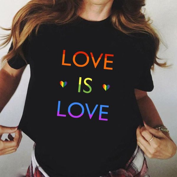 Frauen T Shirts 2023 Mode Lässig Lgbt Gay Pride Hemd Lesben Regenbogen Liebe Ist Gedruckt Tops Harajuku Frauen T-shirt