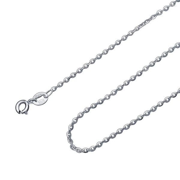 Correntes Eudora 1pc 18 polegadas 45 cm Sterling Sliver 925 Colar de corrente Link longo para o Pingente Charms Cage Locket