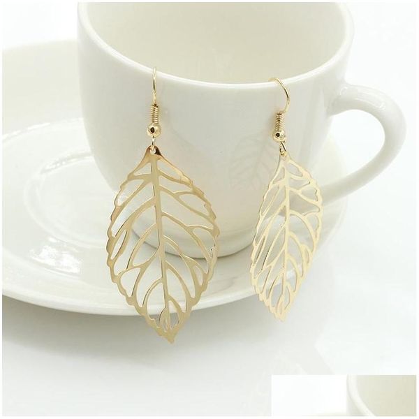 Свиная люстра Pendientes Mujer Fashion Wholesale Jewelry Delow Metal Leaves Thugling Long Hop Servgs Delive Dhnfz