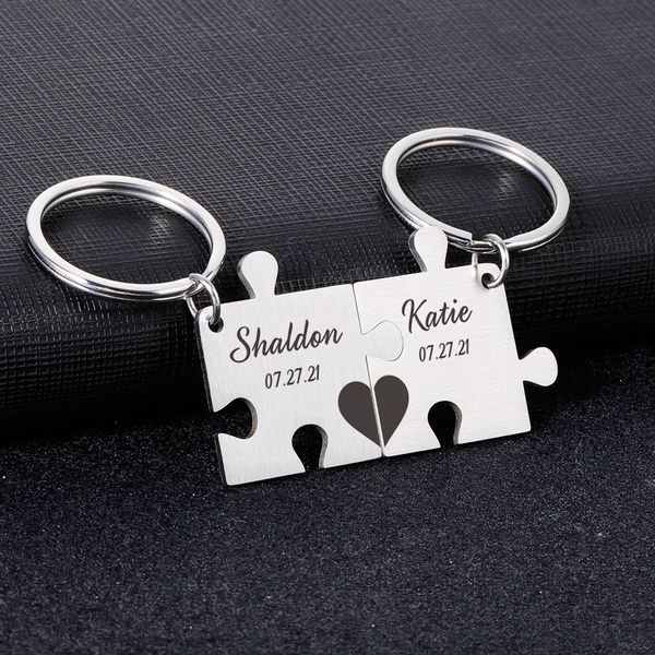 2 PCS Chain de chave personalizada para casal Chave -Chain Gifts Para marido, esposa namorada namorada dia dos namorados Charms