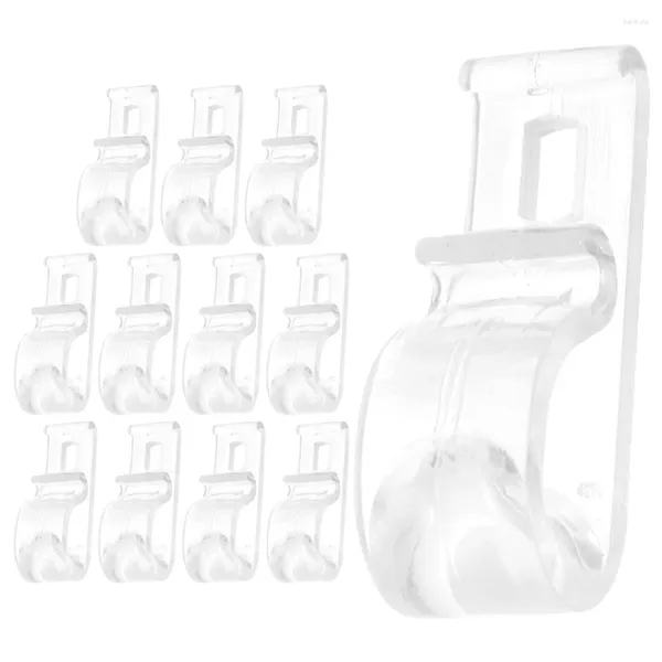 Cortina 12 Pçs Ganchos Transparentes Puxar Conta Anéis de Chuveiro Clipe 5X2.1cm Cordão Cego Suporte de Segurança Clipes de Rolo Conector Abs Transparente