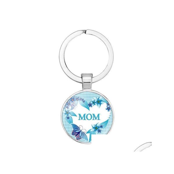 Schlüsselanhänger Mama Ich liebe dich Schlüsselbund Brief Schlüsselanhänger Zeit Edelstein Glas Muttertagsgeschenk Drop Lieferung Schmuck Dhj0P