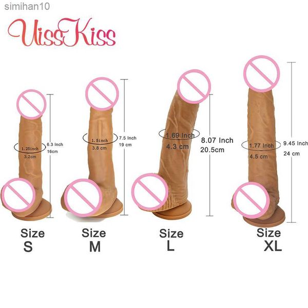 Dildos/dongs 9.45 inç xxl gerçekçi yumuşak cilt hissediyorum topu vantuz ile penis anal seks oyuncak büyük dick kadın kadınlar için büyük dick lesbain gay L230518