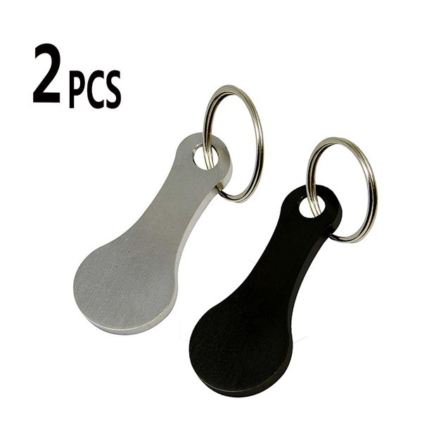 2PCS Shopping Cart Token Key Ring Ring Reciclado Alumínio Acessórios da cadeia de chaves de chave de chave Charms Metal Metal Vintage Keychain