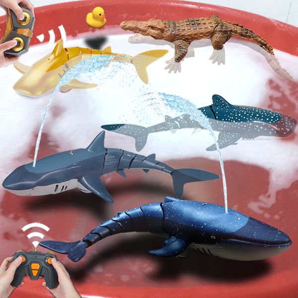 Elektrische/RC-Tiere, ferngesteuerter Hai, elektrische pädagogische RC-Roboter, Spielzeug für Kinder, Jungen, Kinder, Geschenke, Tiere, Fische, Schwimmbäder, Bad, U-Boot 230525