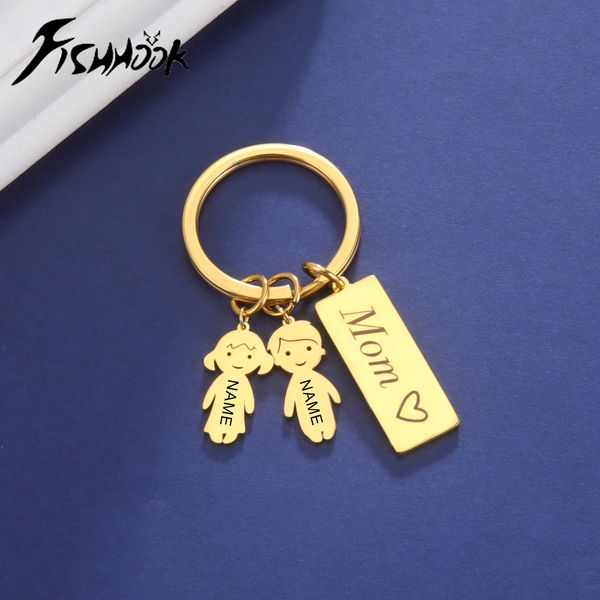 Amo mamma papà portachiavi personalizzato nome personalizzato famiglia portachiavi anello madre ragazzo ragazza bambino regalo per donna uomo gioielli