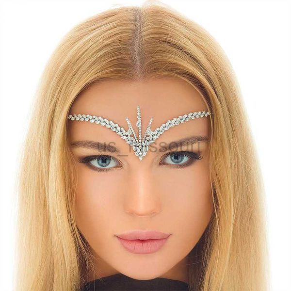 Andere Modeaccessoires Stonefans Zirkon-Stirnband Hochzeit für Frauen Luxus-Designer Indische Haar-Tiaras Boho-Stirn-Braut-Accessoires Schmuck 2022 J230525