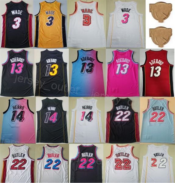 Team Basketabll Finals Bam Adebayo Trikots 13 Tyler Herro 14 Jimmy Butler 22 Shirt Vice Edition Earned City für Sportfans Stickerei atmungsaktive Farbe gute Qualität