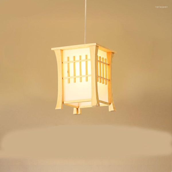Lampade a sospensione Japan Bamboo Wood Light Cucina Washitsu Tatami Decor Ristorante Soggiorno Corridoio Sala da pranzo Illuminazione a sospensione