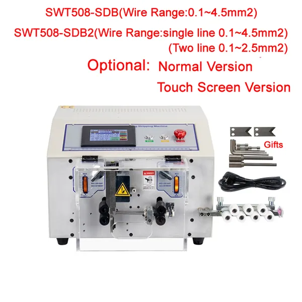 Controle de tela sensível ao toque SWT508-SDB S Computador automático descascador de fio descascando máquina de corte para 0,1-4,5 mm2 AWG10-AWG28