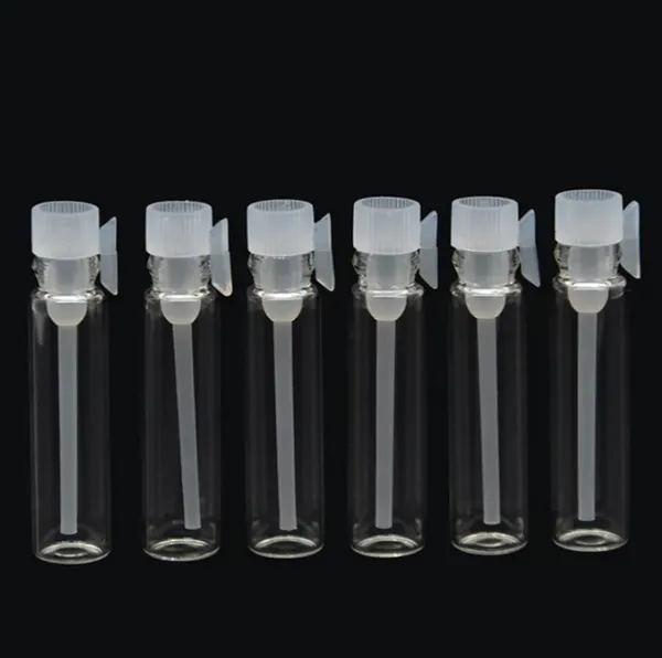 1000 pcs Basit net 1ml mini damlalık şişeleri 1cc örnek parfüm boş şişe esansiyel yağ şişeleri konteyner 10.000 pcs toplu stok