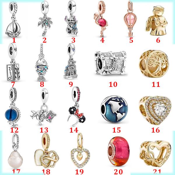 Pingente de pérola de prata esterlina 925 Pandora Charm Ocean Series Style Bead Bead é adequado para DIY Lady Bracelet Jóias Acessórios de moda Produção