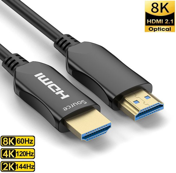 UHD HDMI 2.1 cavo ottico in fibra ottica compatibile 8K60Hz 4K120Hz 48GBPS HDR HDCP Cavo ottico EARC HDCP HDCP Dynamic HDM Cord HDR HDR per proiettore HDTV