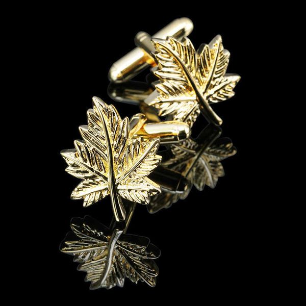 Cuff Links C-man Luxury Gold Maple Leaf Cirl