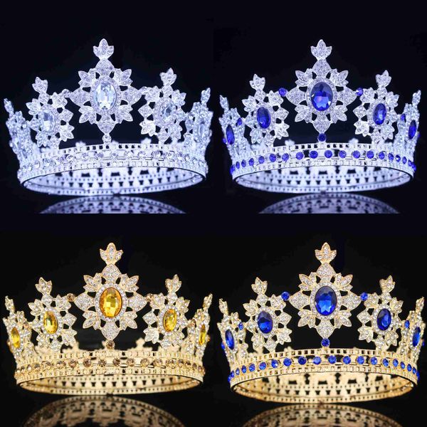 Другие модные аксессуары Crystal Queen King Tiaras и Crowns Bridal Diadem Headsiece Женщины выпускные украшения свадебная невеста голова ювелирных украшений J230525