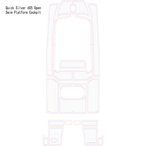 Quick Silver 605 Open Swim Platform Cockpit Boat EVA Faux Teak Deck Floor Pad