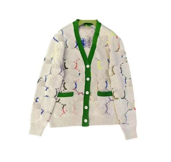 Женский свитер Pater Ggity Letter Cardigan New Loose Jin Zhixiu Осенний женский логотип Camel Color V-образный выпуск