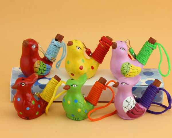 Handgefertigte Keramik-Pfeife, niedlicher Stil, Vogelform, Kinderspielzeug, Geschenk, Neuheit, Vintage-Design, Wasser-Okarina für Kinderspielzeug, dh9766