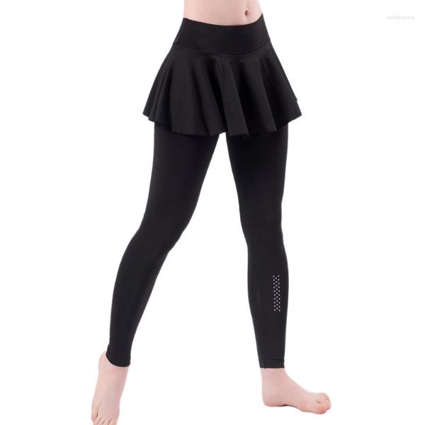 Aktive Hosen Sport Yoga Frauen Hohe Taille Hip Lift Culottes Laufen Schnell Trocknend Enge 2 In 1 Fitness Hose schwarz Slim Workout