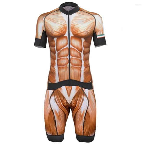 Racing Sets Sommer Herren Radtrikot Set Muscle Fahrradanzug Kurzarm Atmungsaktive Fahrradkleidung Trägershorts Kit