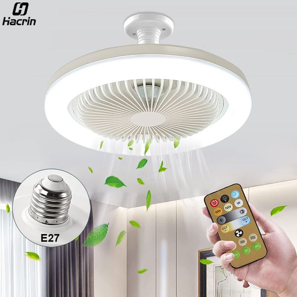 Diğer ev bahçe tavan fanı Işıklar Uzaktan kumanda E27 Dönüştürücü taban 30W Salon 230525 LED aydınlatma ile akıllı uzaktan kumandalı tavan fanı