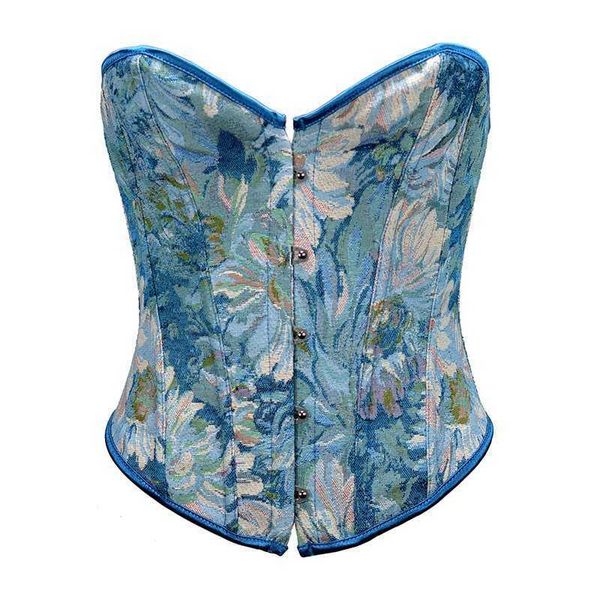 30cm5 estilo retrô botão curto Strapless vintage Corset Monet pintura a óleo estilo picante menina espinha de peixe abdômen reunindo peito moldando roupas