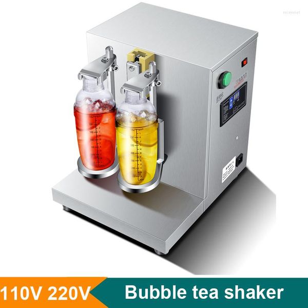 Blender 110V 220V Çift Kupa Kabarcık Çay Sarma Makinesi Zamanlayıcı Kokteyl Boba Milk Shaker