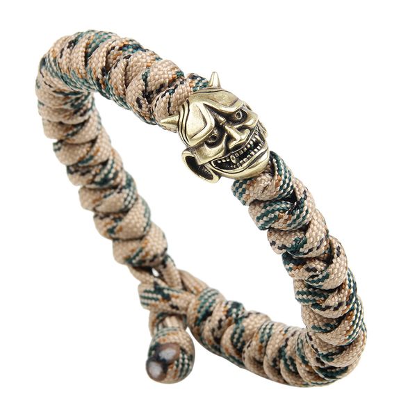 Nuovo braccialetto di fascino della testa del fantasma di modo Braccialetti intrecciati del Paracord del camuffamento per il regalo