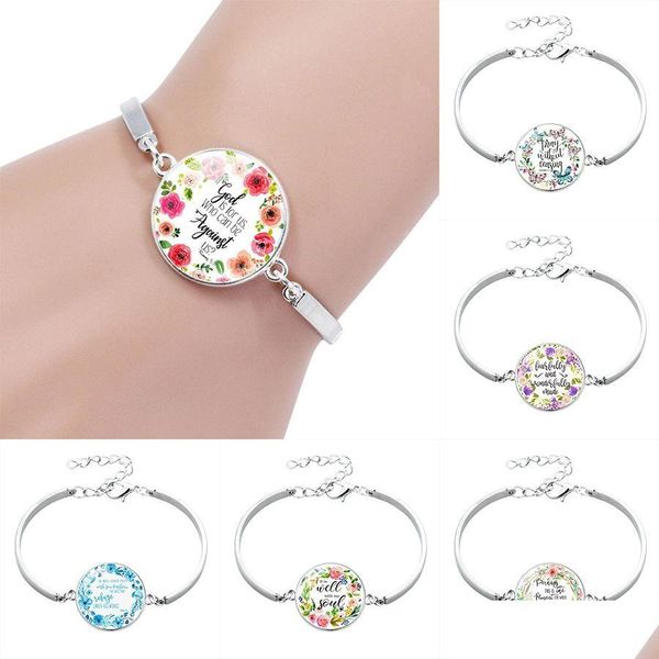 Braccialetti con ciondoli Scrittura cattolica Cabochon in vetro per le donne Religione Christian Holy Bible Wrap Bangle Gioielli di lusso Drop Delivery Dhqnt