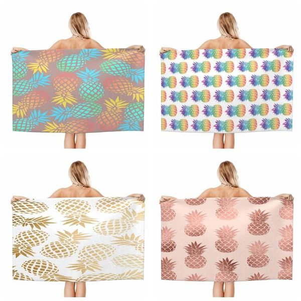Asciugamano Cool Pineapple Pattern Beach XL Bagno Design personalizzato Nuvola di sabbia Asciugamani di lusso Bagno